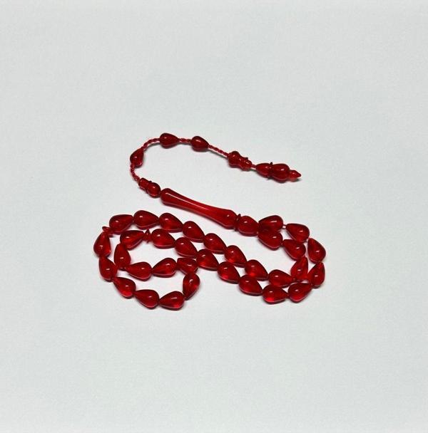 Han Ticarethane Kırmızı Toz Kehribar Tesbih - Image 1