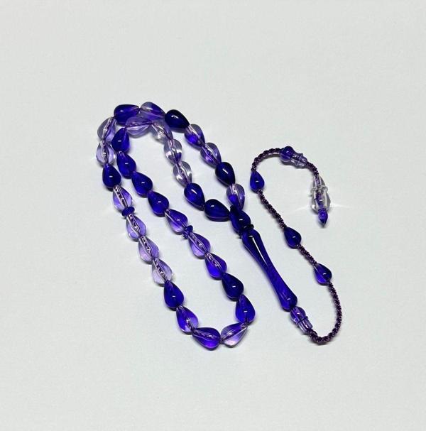 Han Ticarethane Mor Şeffaf Toz Kehribar Tesbih - Image 1