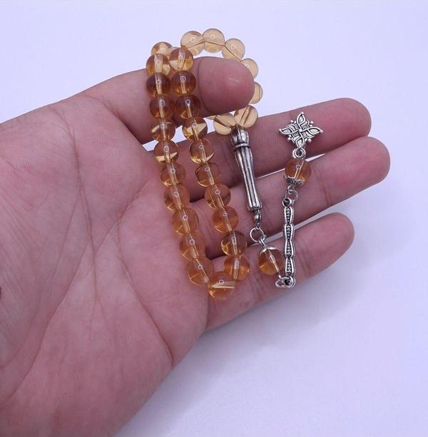 Han Ticarethane Turuncu Renk Cam Tesbih - Image 1