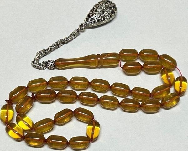 Han Ticarethane Sarı Kapsül Kesim Ateş Kehribar Tesbih - Image 1