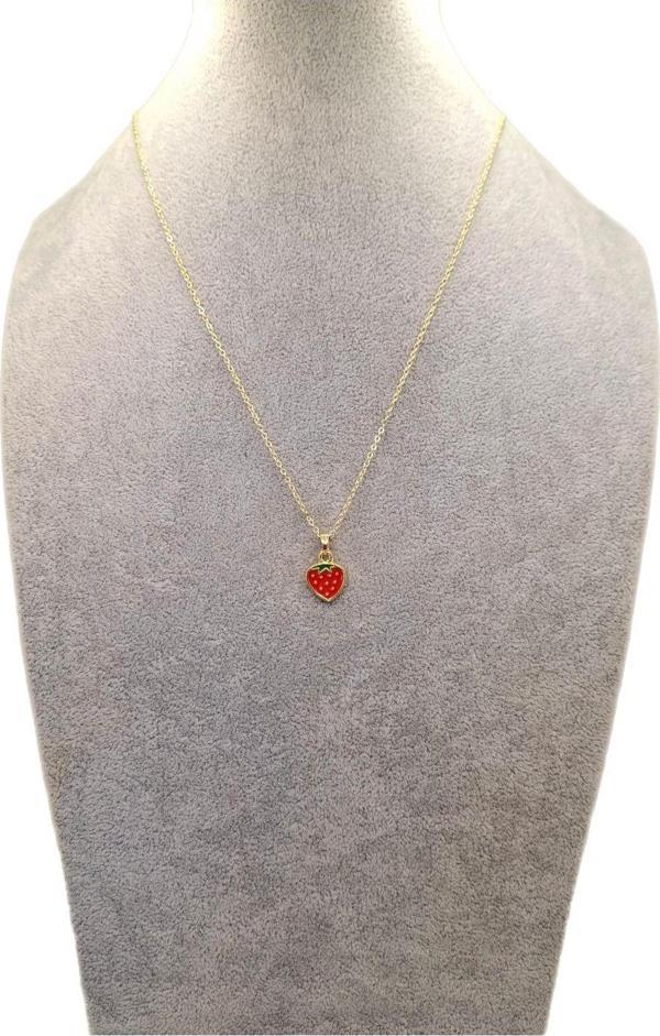 Han Ticarethane Altın Renk Çilek Model Kolye - Image 1