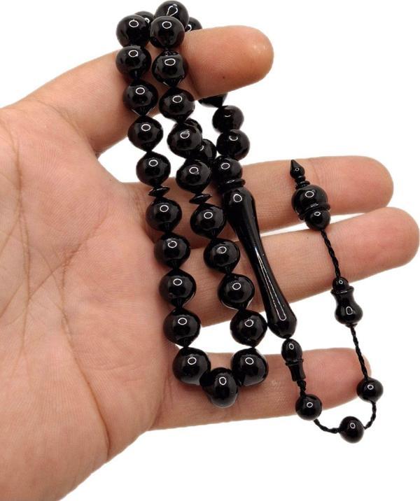 Han Ticarethane Siyah Şalgami Kesim Toz Kehribar Tesbih - Image 1