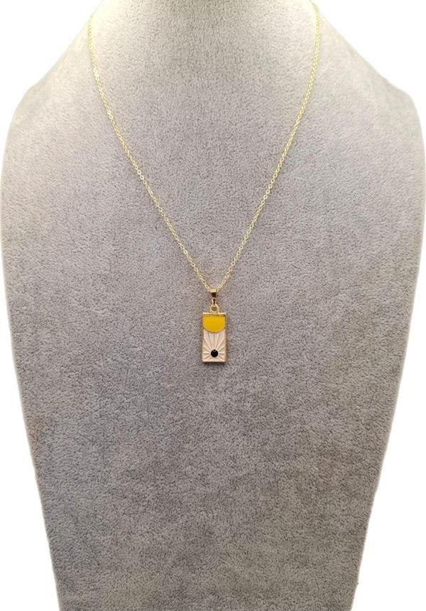 Han Ticarethane Altın Renk Sarı Tarot Kartı Model Kolye - Image 1