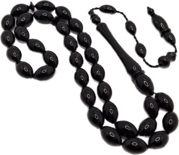 Han Ticarethane Arpa Kesim Siyah Toz Kehribar Tesbih - Image 1