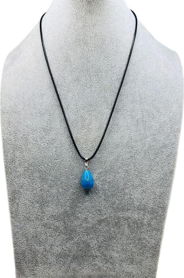 Han Ticarethane Damla Model Firuze / Turkuaz Doğal Taş Kolye - Image 1