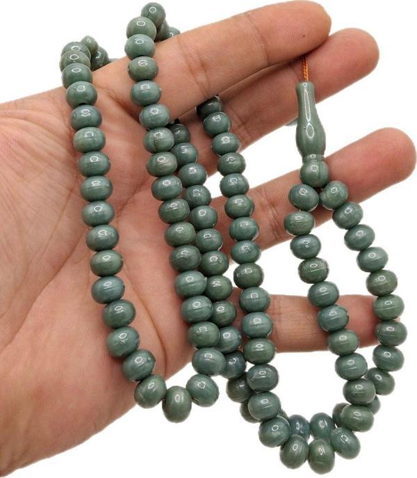 Han Ticarethane Yassı Küre Kesim Gri Renk 99 Lu Tesbih - Image 1