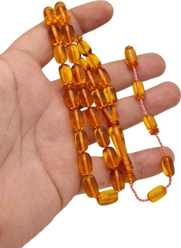 Han Ticarethane Kapsül Kesim Turuncu Ateş Kehribar Tesbih - Image 1