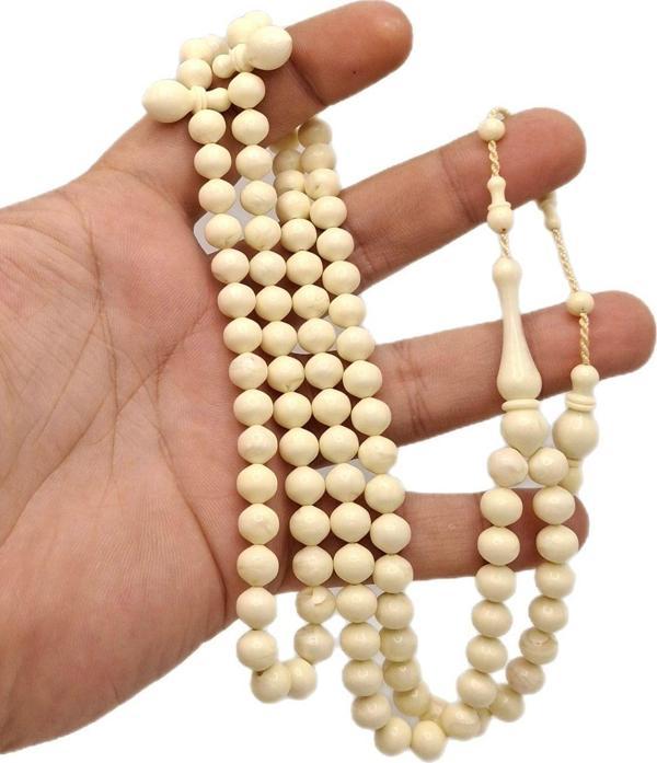 Han Ticarethane Beyaz Renk Uçlu Küre Kesim Lüks Model 99 Luk Tesbih - Image 1