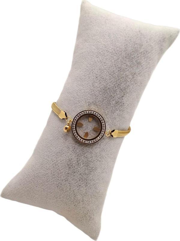 Han Ticarethane Altın Renk Taşlı Balık Sırtı Çeyreklik Bileklik - Image 1
