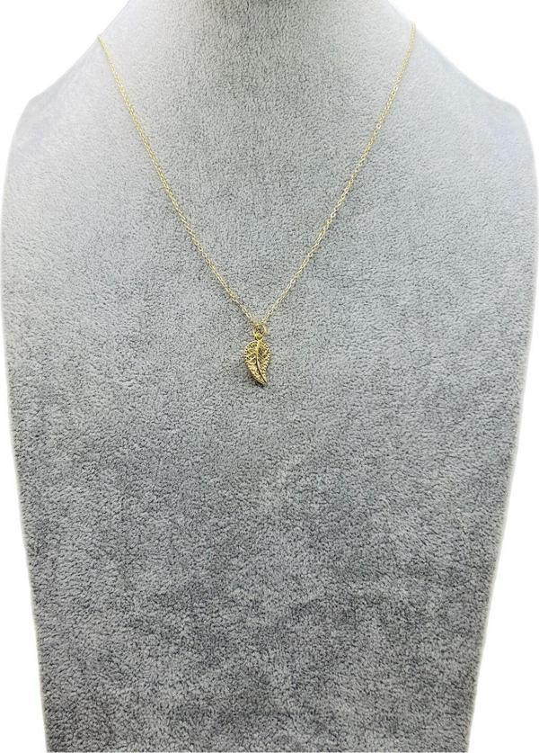 Han Ticarethane Altın Renk Yaprak Kolye - Image 1