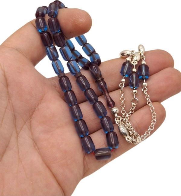 Han Ticarethane Mavi Renk Kapsül Kesim Ateş Kehribar Tesbih - Image 1