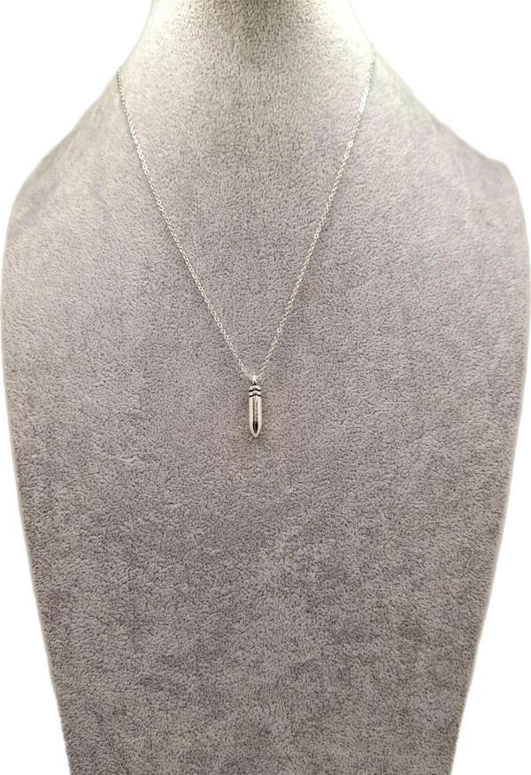 Han Ticarethane Gümüş Renk Mermi Model Kolye - Image 1