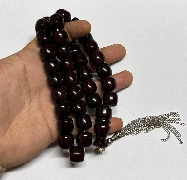 Han Ticarethane Kapsül Model Vişne Büyük Boy Sıkma Kehribar Tesbih - Image 1