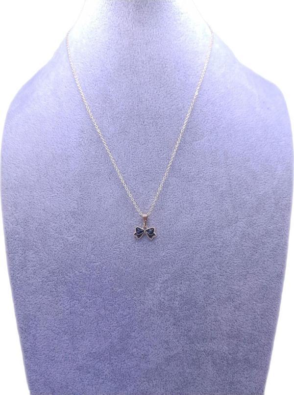 Han Ticarethane Siyah Papyon Kurdele Model Kolye - Image 1