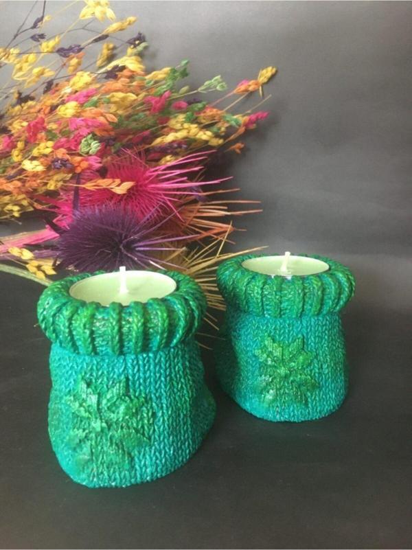 Hobimiz İşimiz 2’Li Çorap Görünümlü Tealight Mum - Image 1