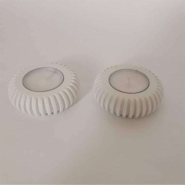 Hobimiz İşimiz 2'Li Tealight Mumluk - Mum Hediyeli - Image 1