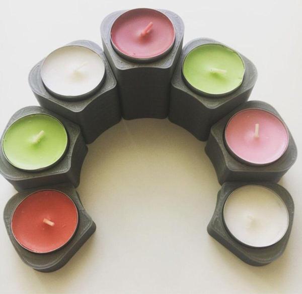 Hobimiz İşimiz 7’Li Modüler Tealight Mumluk + Mum - Image 1