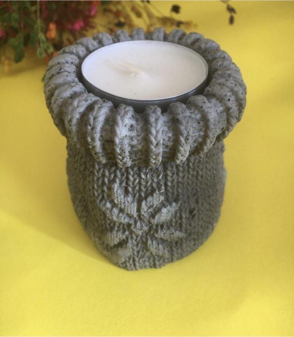 Hobimiz İşimiz Çorap Görünümlü Tealight Mumluk Mum - Image 1
