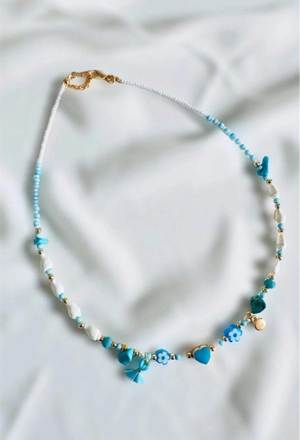 MURANO ÇİÇEL KALP  KOLYE - Image 1