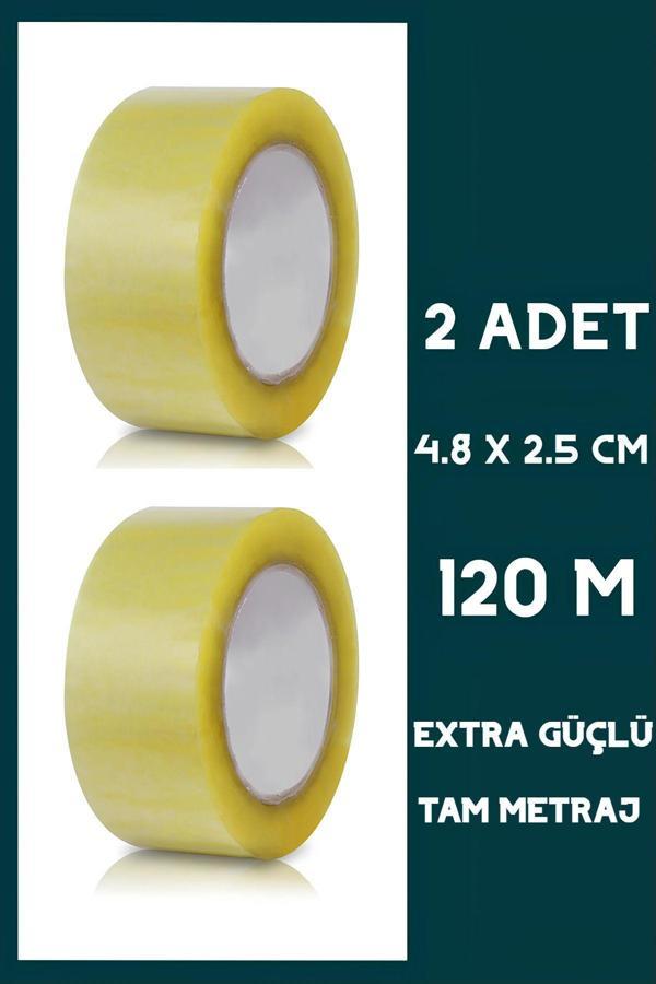 Ecuy 120 Metre 2 Adet Koli Bantı Ürün Paketleme Koli Paketleme Koli Bant 4.8X2.5Cm 120M - Image 1