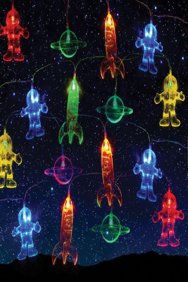 Ecuy Dekoratif Çocuk Bebek Odası Led Şerit Astronot Uzay Gemisi Gezegen Temalı Pilli 10 Led'Li 2 M - Image 1