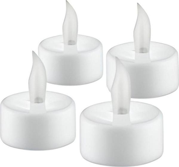 Ecuy Dekoratif Mum 4'Lü Alev Yanma Efektli Led Mum Tealight Led Model Işıklı Tealight Mum Pilli - Image 1