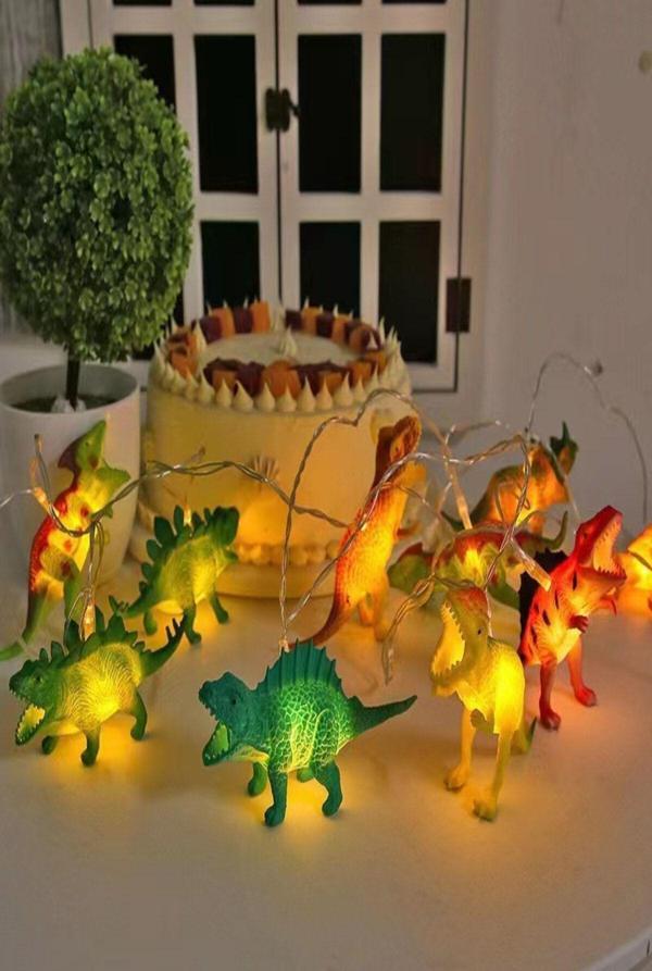 Ecuy Dinozor String Light Çocuk Bebek Odası Aydınlatma 10 Adet Ledli Dinazor Pilli Işıklı 200 Cm - Image 1