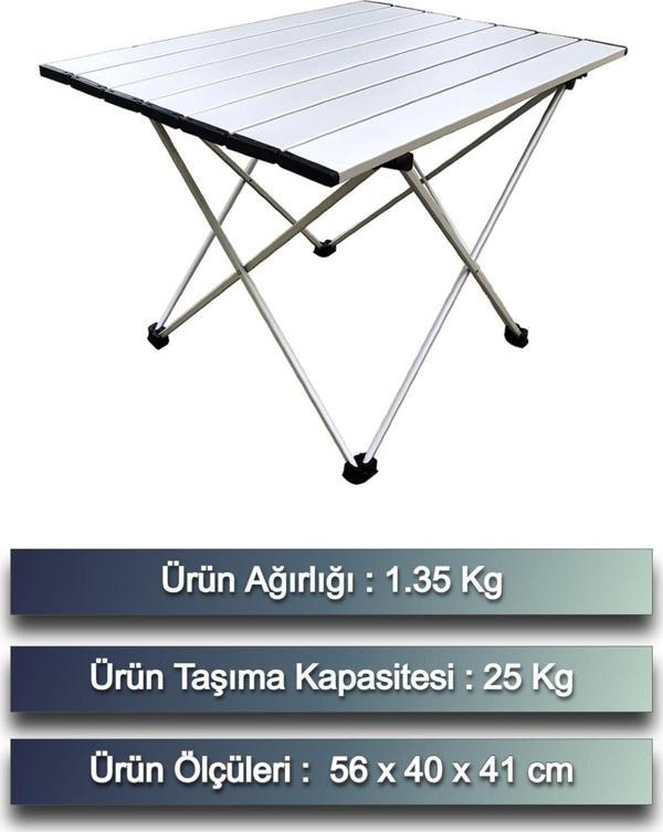 Ecuy Kamp Masası Piknik Masası Balkon Masası Hafif Taşınabilir Çok Amaçlı Katlanır Alüminyum Kamp Masa - Image 1