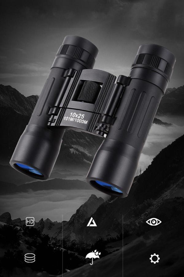 Ecuy Katlanabilir Taşınabilir Dürbün 25Mm Cam Mercekli Askılı Taşıma Çantalı Uv Korumalı Lens 10X Dürbün - Image 1