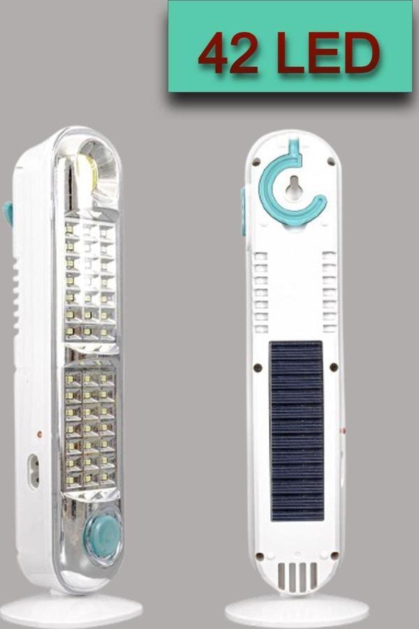 Ecuy Şarjlı Taşınabilir & Masaüstü Kullanım Acil Durum El Feneri 42 Led 'Li Solar Askı Apartlı El Feneri - Image 1