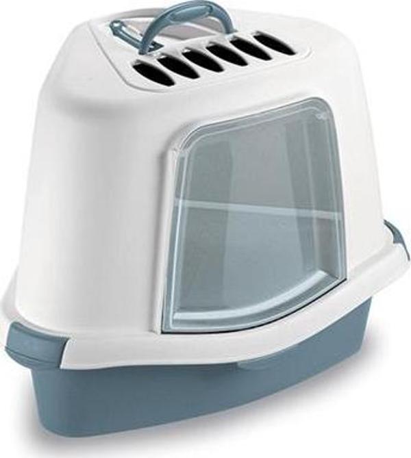 Stefanplast Sprınt Corner Plus Mavi/beyaz Kedi Tuvaleti 40x56x40cm - Image 1