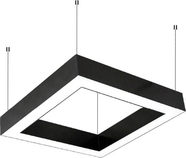 55x55cm Kare Modern Led Avize Siyah Sarkıt Linear - Image 1