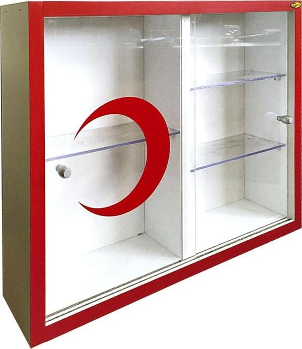 40x50 Eczane Dolabı Sürgülü Camlı Ahşap - Image 1