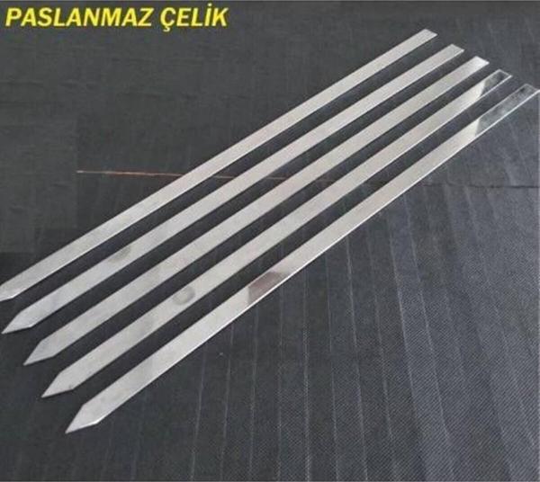 KROM 10 Adet Ömürlük Paslanmaz Çelik Adana Kebap Şişi Kıyma Adana Kebap Şiş - Image 1