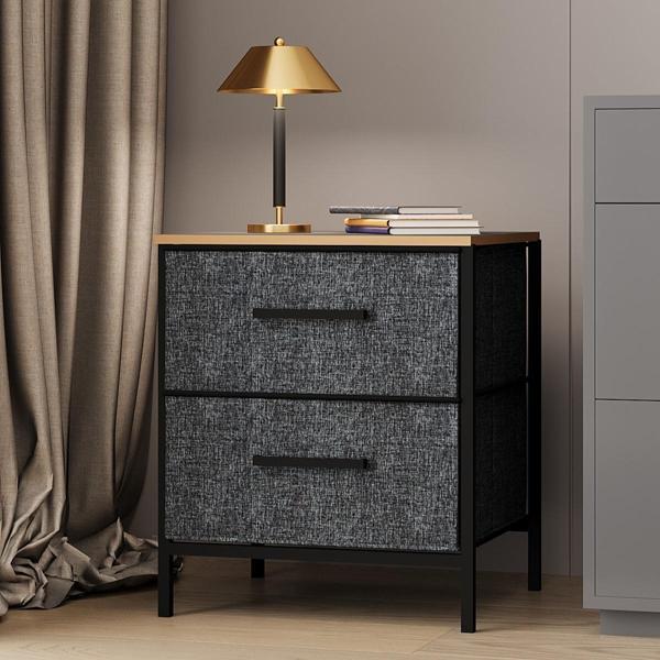 Eportatif 2 Çekmeceli Çok Amaçlı Dolap Komodin Sehpa Füme 1587 90x132 cm - Image 1