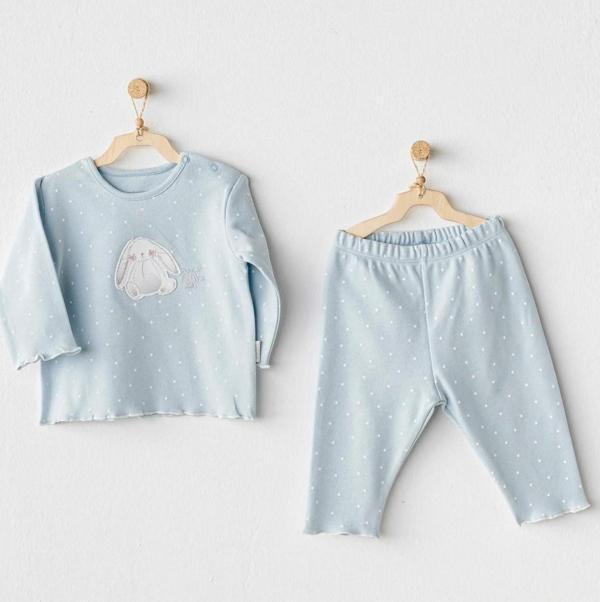 Andywawa Cuddy Bunny Bear 2'li Bebek Takım AC25636 Mavi - Image 1