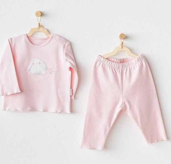 Andywawa Cuddy Bunny Bear 2'li Bebek Takım AC25636 Pembe - Image 1