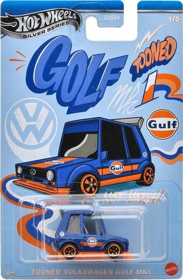 Hot Wheels Silver Series Tooned Gulf Racing - Tooned Volkswagen Golf Mk 1 JCB62 - Image 1