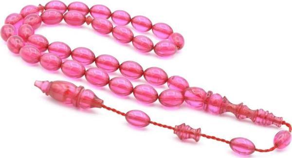 Ebu Zeyn Usta Yapımı Günlük Boy Arpa Kesim Pembe Katalin Tesbih - Image 1