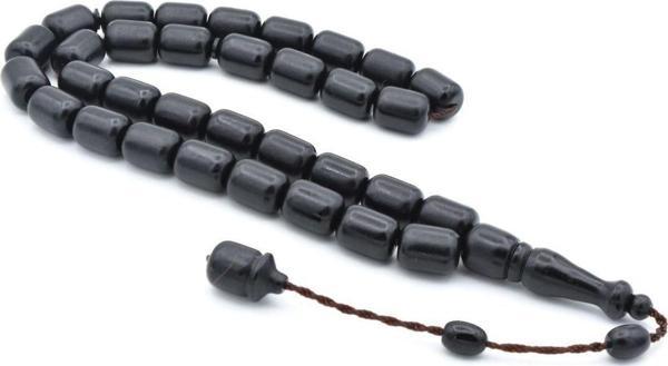 Sistemli Fıçı Kesim İri Boy Siyah Fiber Tesbih - Image 1