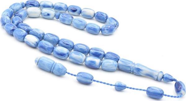 Sistemli Kapsül Kesim İri Boy Mavi Beyaz Katalin Tesbih - Image 1