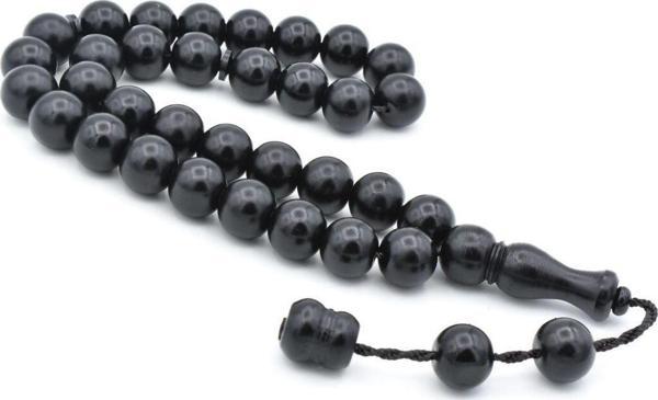 Sistemli Küre Kesim İri Boy Siyah Fiber Tesbih - Image 1