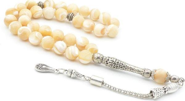 Hakiki Doğal Kahverengi Sedef Taşı Tesbih 8 Mm - Image 1