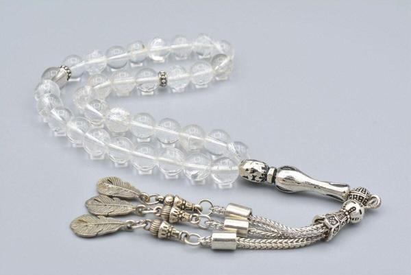 Hakiki Doğal Kristal Kuvars Taşı Tesbih 8.5 Mm - Image 1