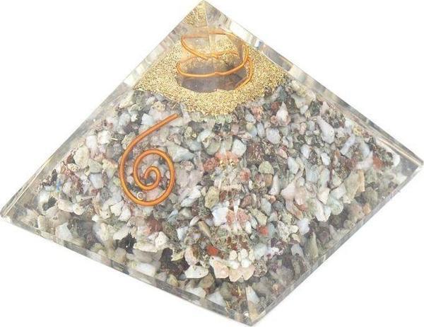 Hakiki Doğal Larimar Taşlı Orgonit Piramit - Image 1