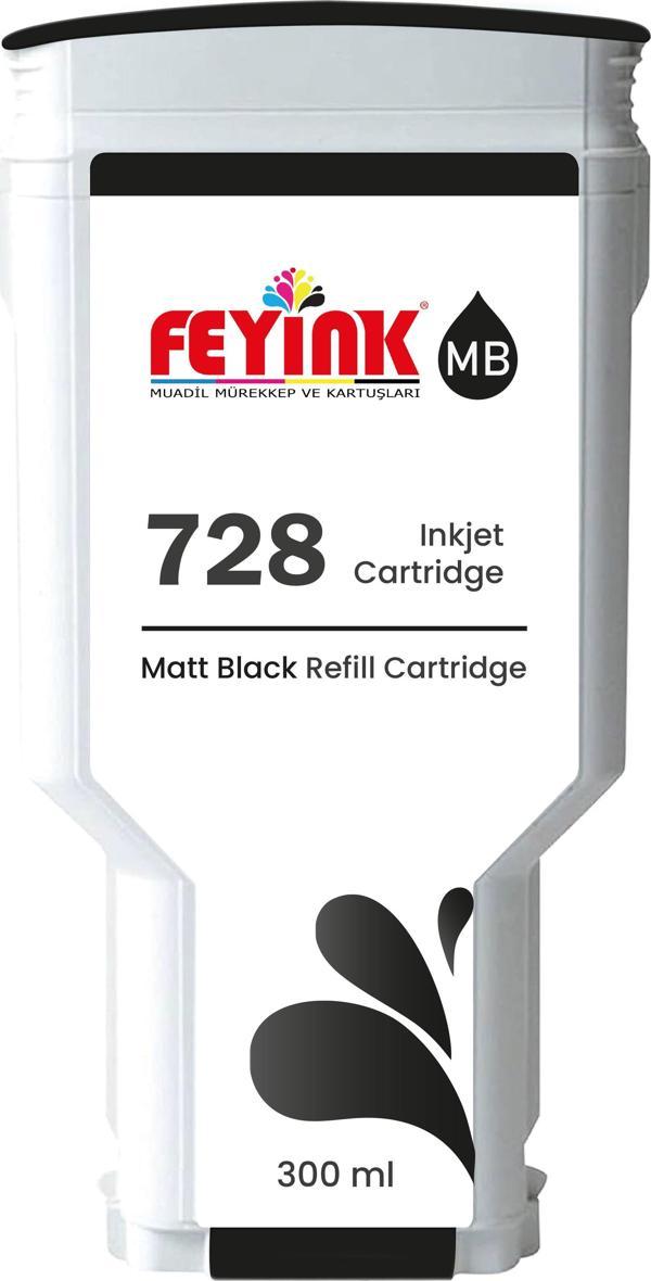 ® HP 728 Matt Black 300 ml.  Orijinal Mürekkep Dolumlu Feyink Kartuş Uyumlu Makineler: T730, T830 - Image 1