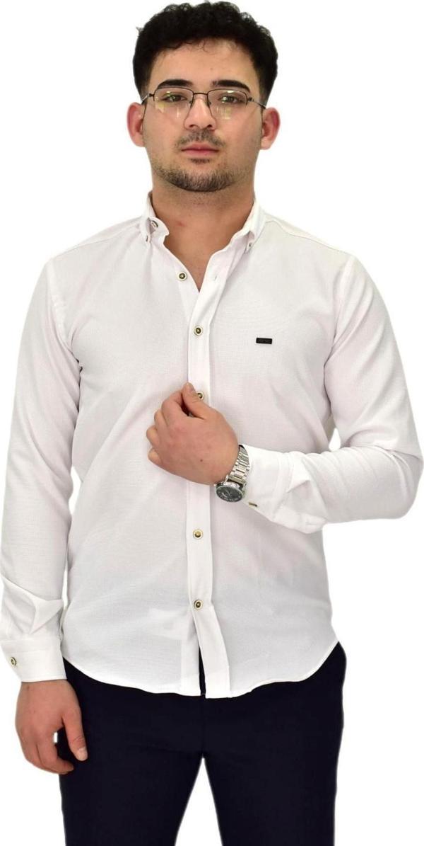 Erkek Likralı Spor Silim Fit Gömlek BGL-ST04327 - Image 1