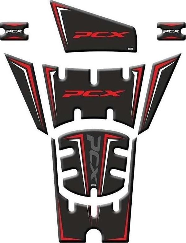 Gogo Tank Pad 003 8 Parça Honda Pcx 125 2025 Siyah Kırmızı - Image 1