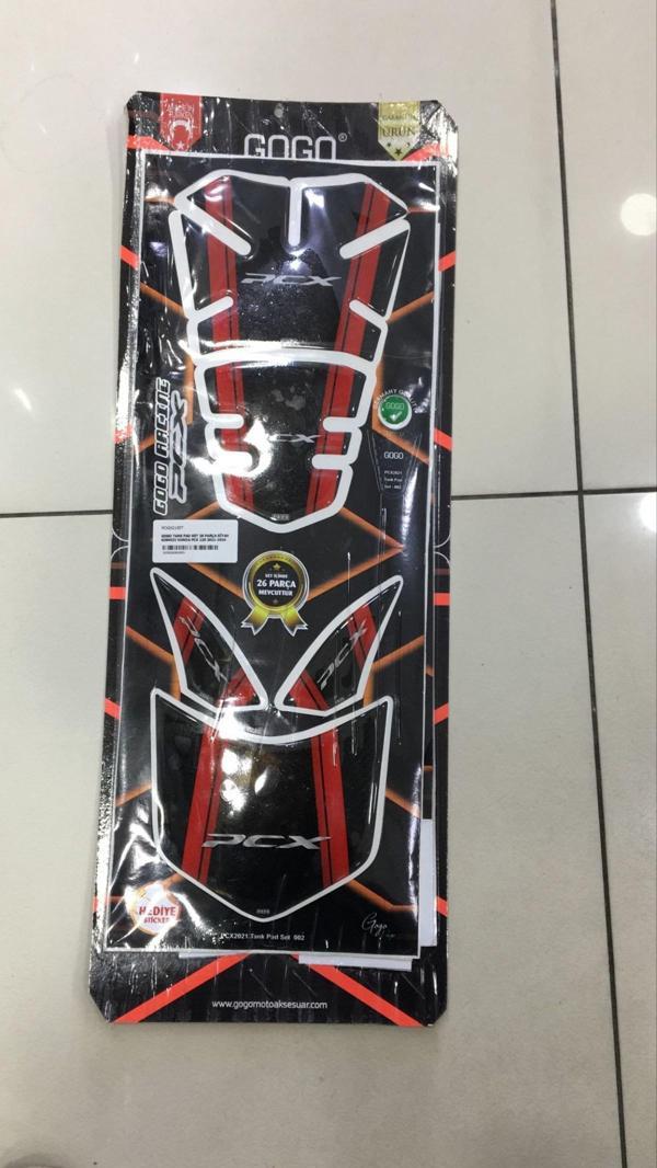 Gogo Tank Pad Set 26 Parça Siyah Kırmızı Honda Pcx 125 2021-2024 - Image 1