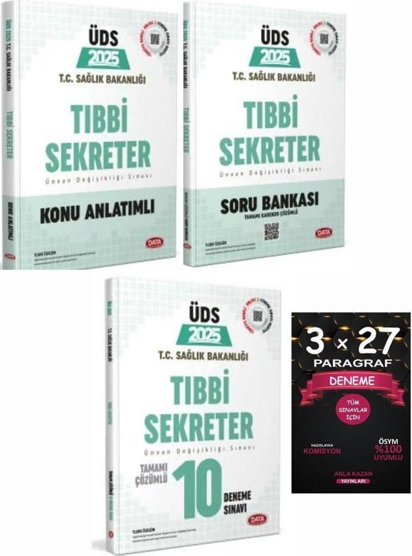 Data 2025 GYS T.C. Sağlık Bakanlığı ÜDS Tıbbi Sekreter Soru + Konu + 10 Deneme 4 lü Set - Data Yayınları - Image 1